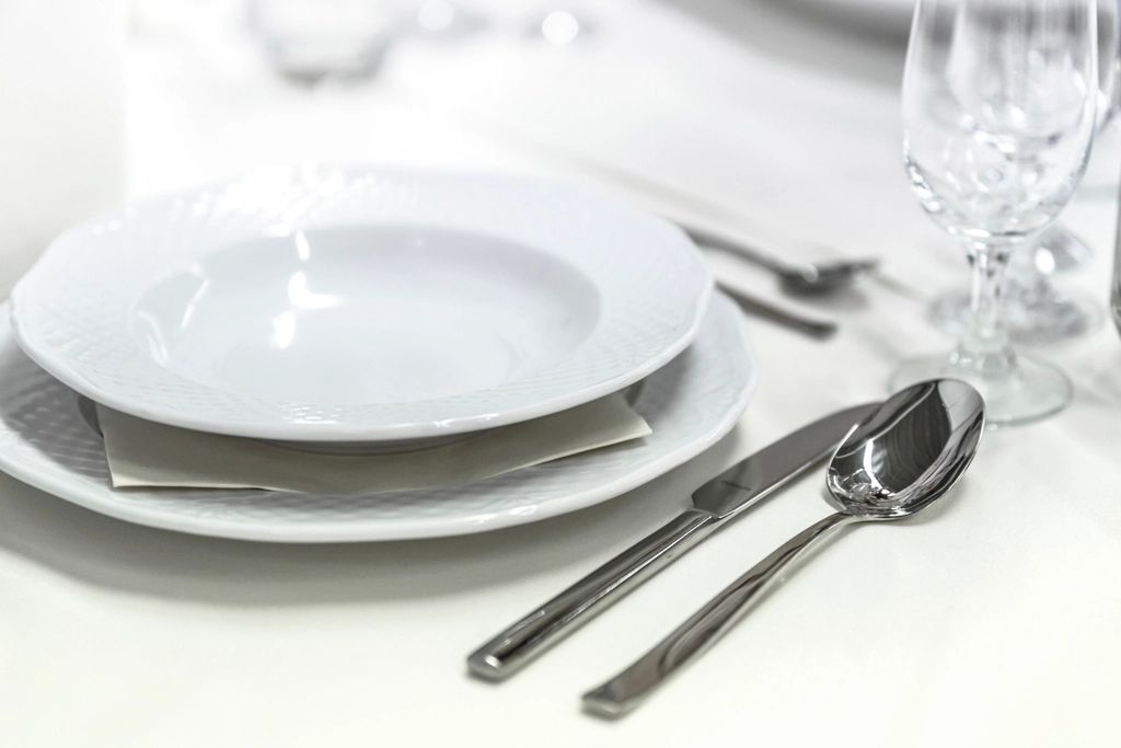 The dining room, laid for service